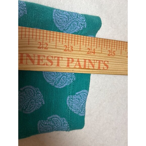 Orvis Womens Teal Paisley Print Half-Zip Pullover Large - Picture 9 of 11